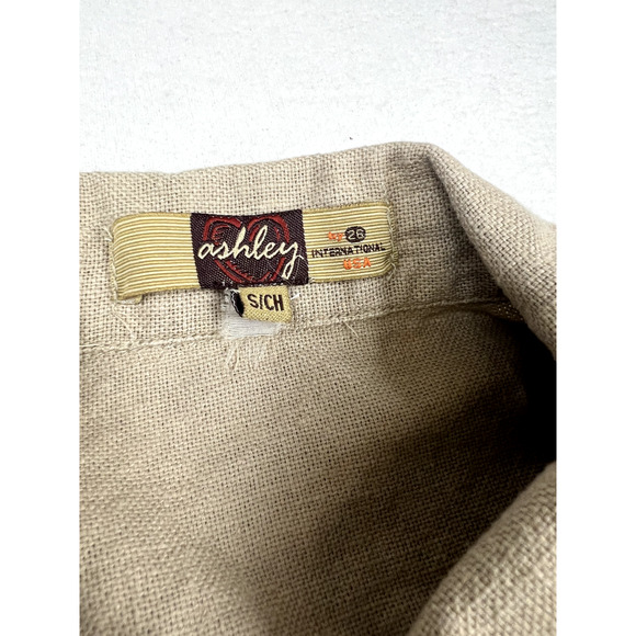 Y2K Utility Linen Vest Tan Safari Vibes Outdoorsy Core Sz S - Picture 5 of 12